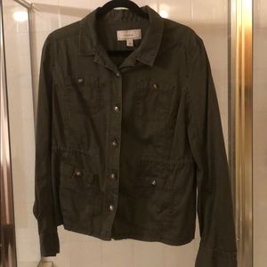 Caslon Button Front Utility Jacket